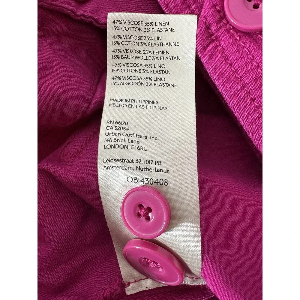 Anthropologie Maeve Colette‎ Sailor Shorts Women's Size 12 Hot Pink Stretch - Picture 6 of 9